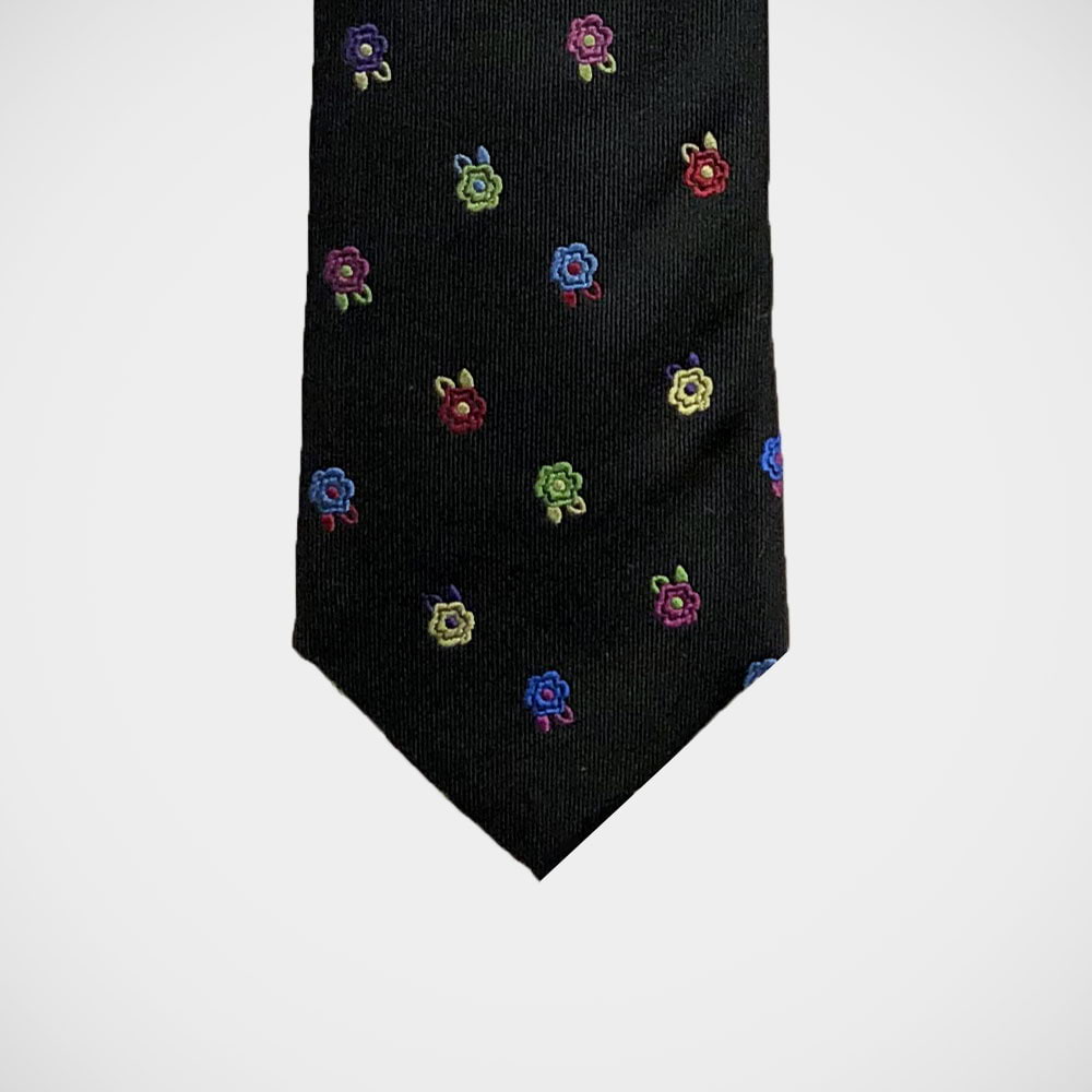 'Neat Floral on Black' Tie