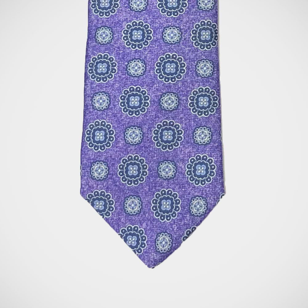 'Medallions on Purple' Tie