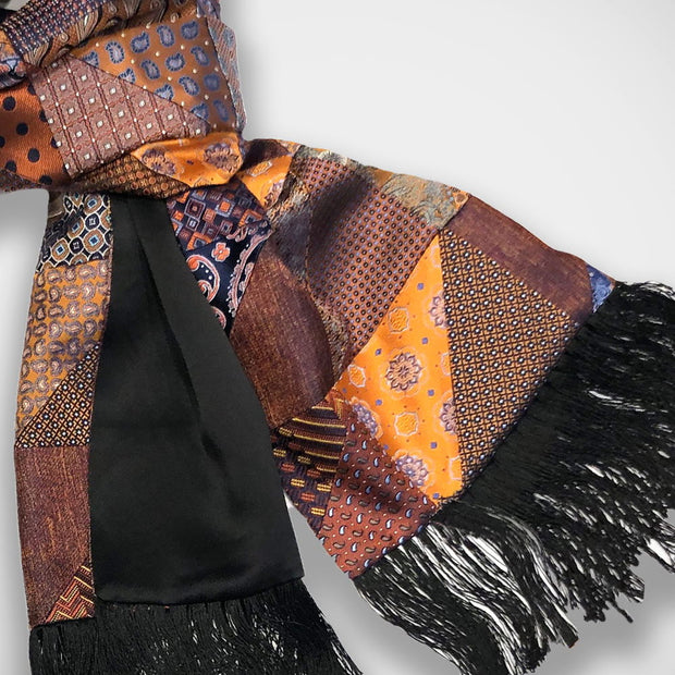'Silk Patchwork - Orange' Scarf