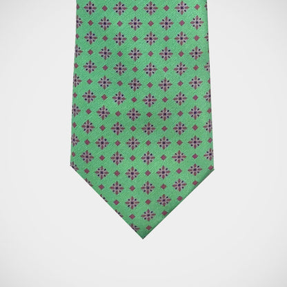 'Pink Neat on Green' Tie