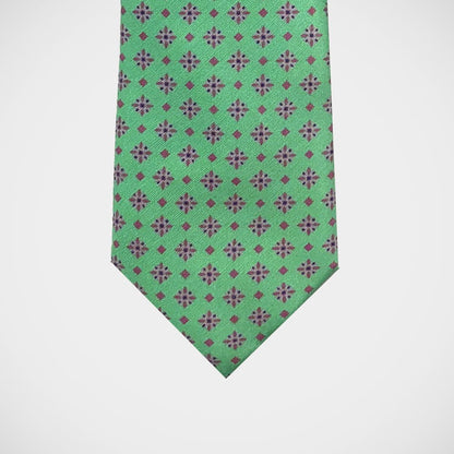 'Pink Neat on Green' Tie
