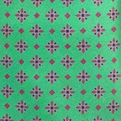 'Pink Neat on Green' Tie