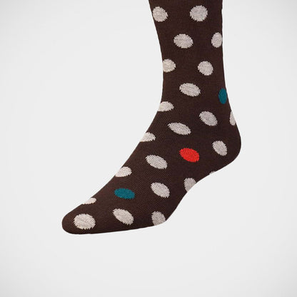 'Dots on Brown' Cashmere Socks
