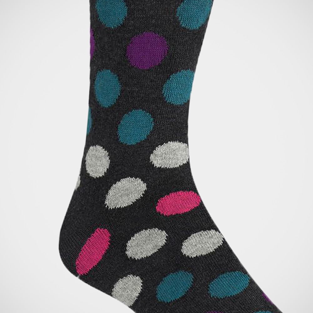 'Dots on Charcoal' Cashmere Socks