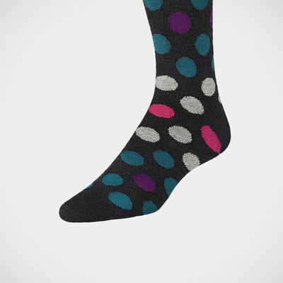 'Dots on Charcoal' Cashmere Socks