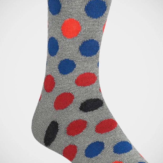 'Dots on Grey' Cashmere Socks