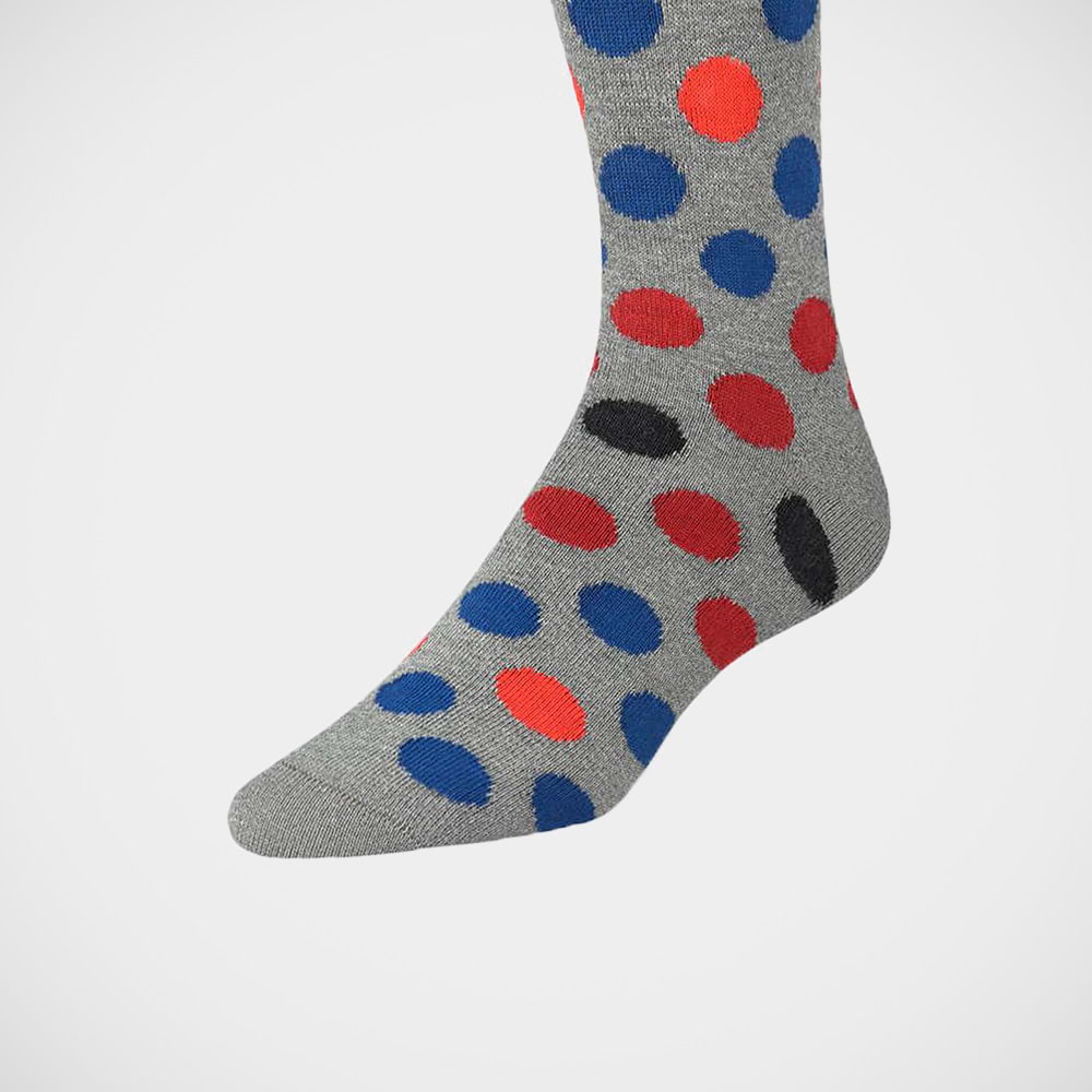 'Dots on Grey' Cashmere Socks