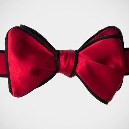 Dion 'Red with Black Piping' Tie-yourself Bowtie