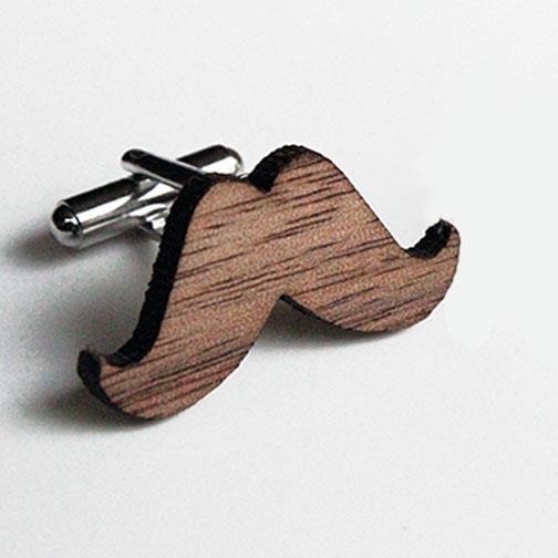 'Moustaches in Wood' Cufflinks