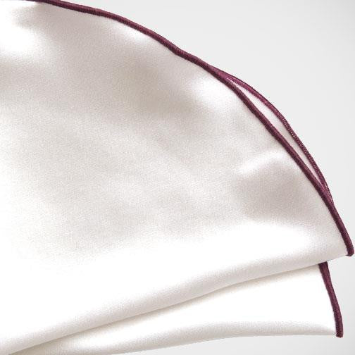 H. Halpern Esq. ‘White with Burgundy Trim’ Pocket Circle