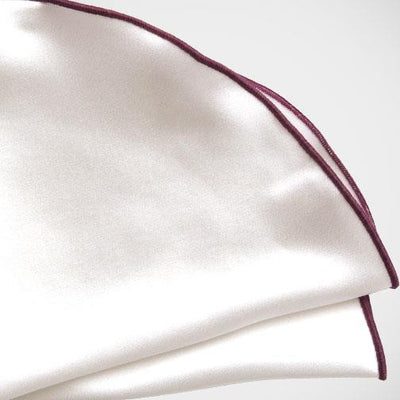 H. Halpern Esq. ‘White with Burgundy Trim’ Pocket Circle