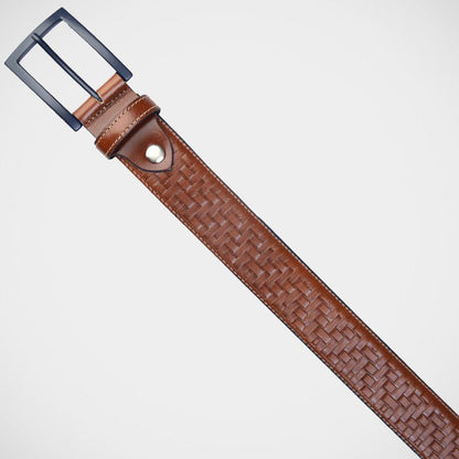 H. Halpern Esq. 'Cognac Basketweave' Belt