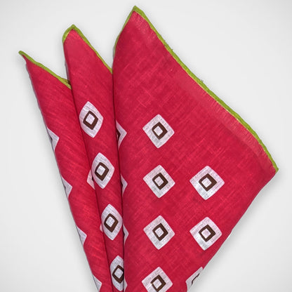 'Fuchsia Linen' Pocket Square