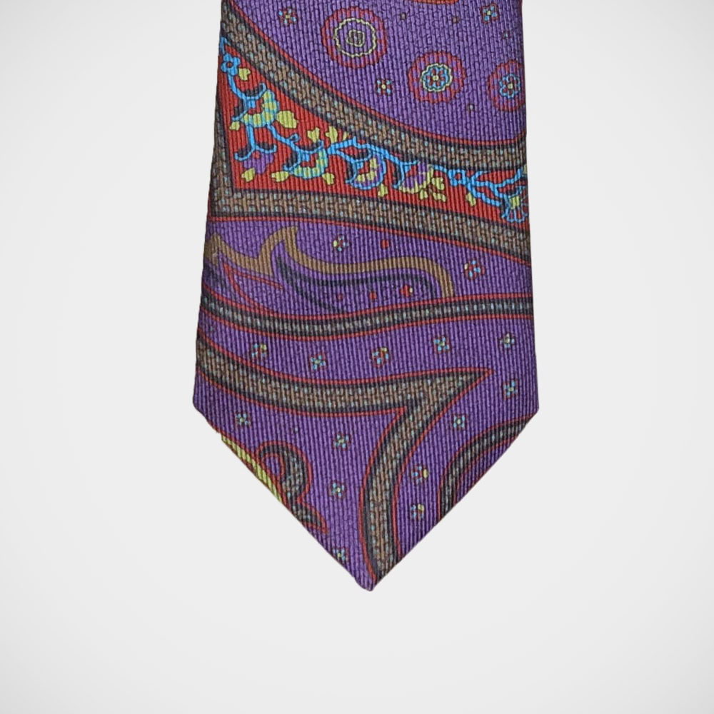 'Purple and Green Paisley' Tie
