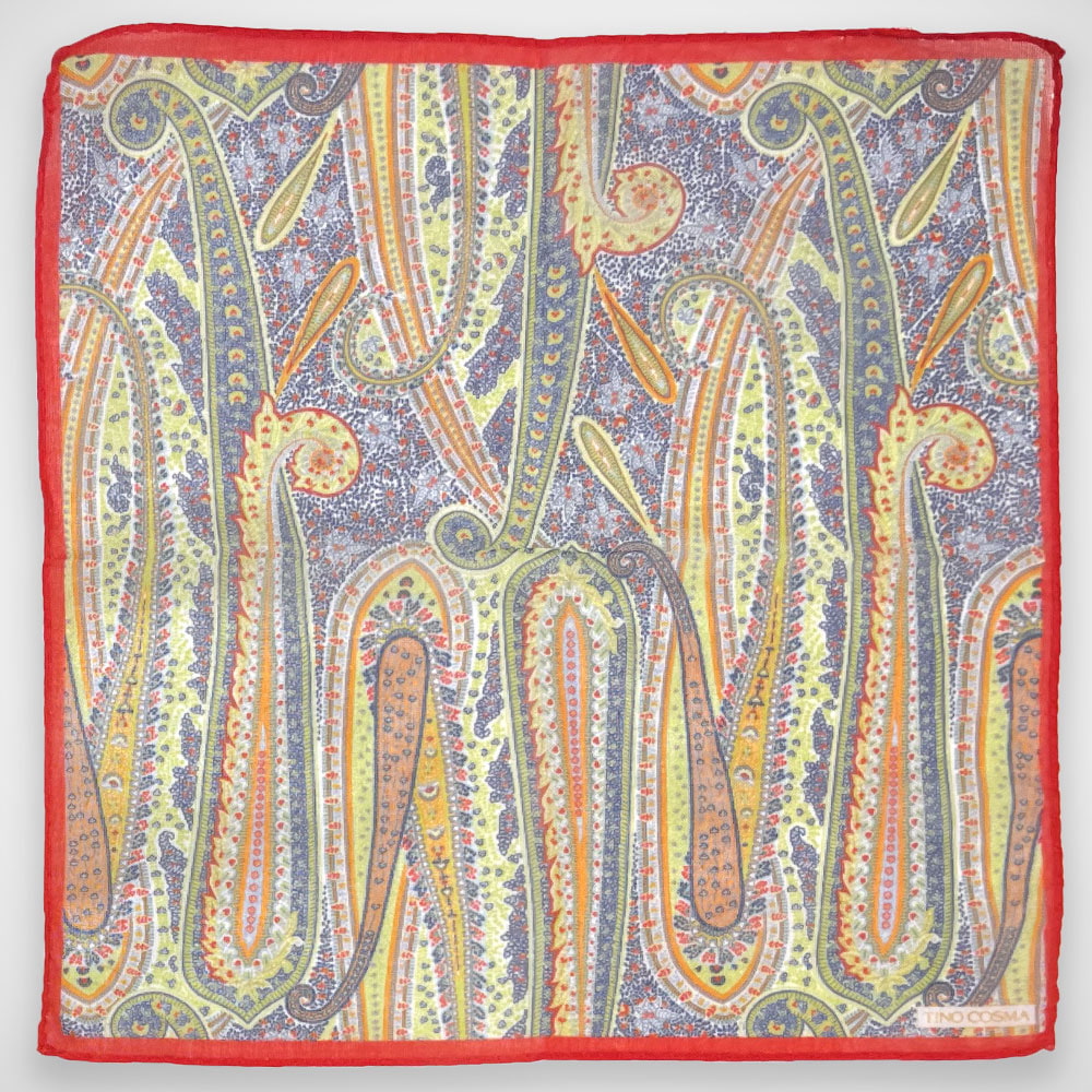 'Green Paisley' Pocket Square