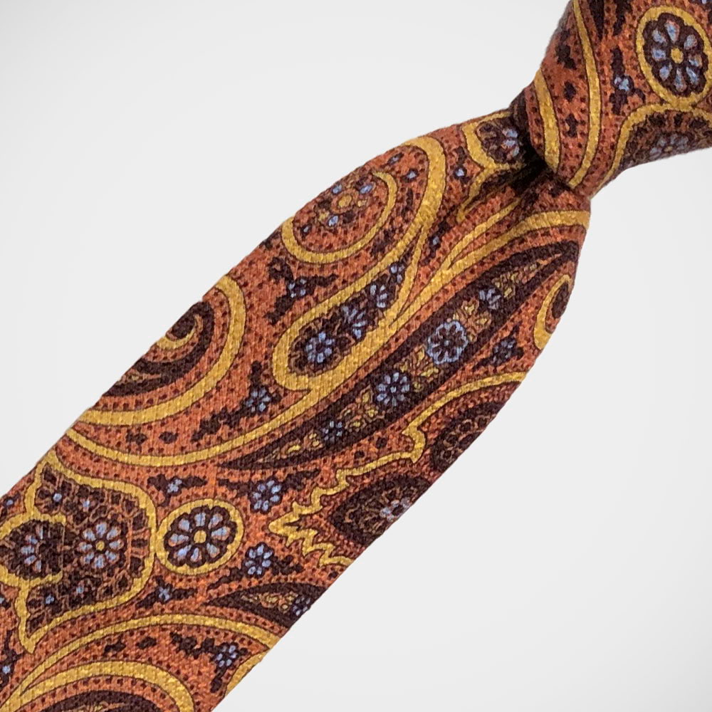 'Orange and Gold Paisley' Tie