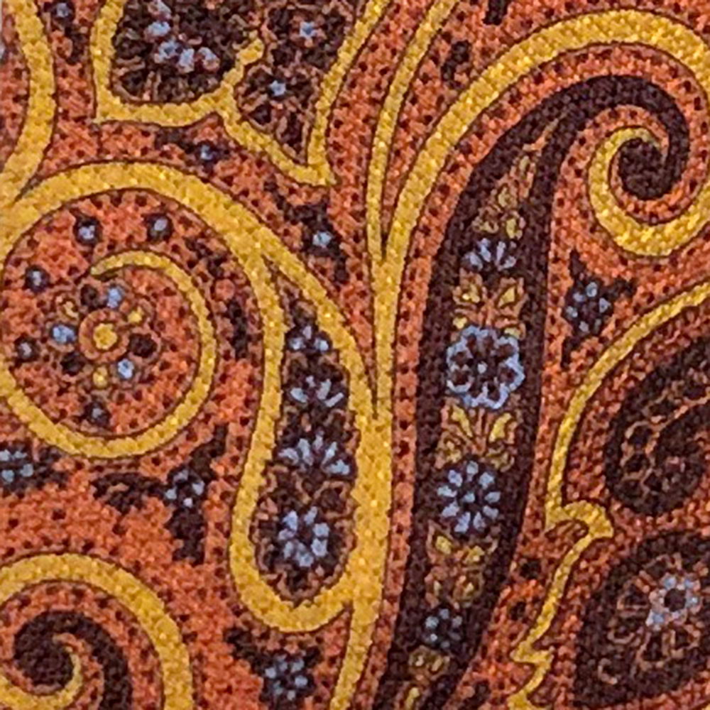 'Orange and Gold Paisley' Tie